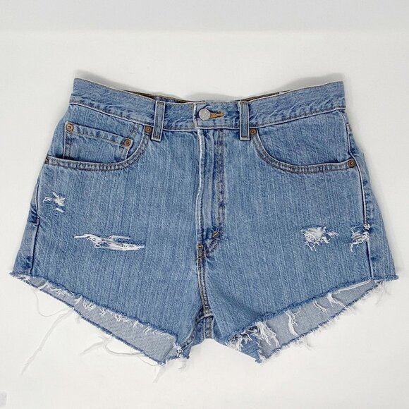 LEVI'S | Distressed Denim Cut-Off Shorts - Picture 1 of 9